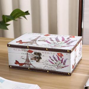 British Style Wooden Storage Box With Lock Vintage Jewelry Storage Box Multipurpose Treasure World Map Keepsake Case Gifts
