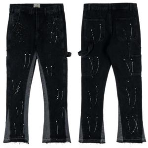 <span class=keywords><strong>Vaqueros</strong></span> Micro Ripped Pintados a Mano, <span class=keywords><strong>Ajustados</strong></span> y Largos, Estilo Americano High Street, Colorstacked Flare, <span class=keywords><strong>Vaqueros</strong></span> de Mezclilla Cruda para <span class=keywords><strong>Hombre</strong></span> - Product Image 3