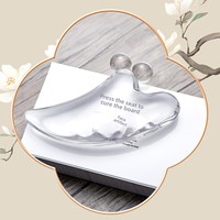 Planche de massage facial double perles Gua Sha, Gadget de beauté, Yoga du visage, Lifting du visage, Transparent