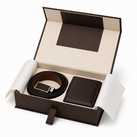Boîte en carton pliable pour vêtements, ceintures, portefeuilles, accessoires en cuir, emballage avec ruban, fermeture magnétique, rigide et pliable