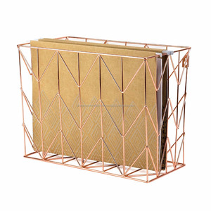 High Quality Indoor Copper Metal Mesh Magazine Organizer Unique Design <b>File</b> Organizer for Office Home Use Durable Paper <b>Storage</b> - Product Image 6
