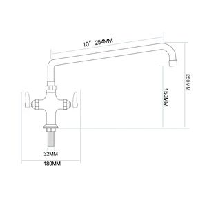 Robinet de cuisine en laiton chromé durable, double poignée, débit fluide, bec rotatif à 360°, installation facile - Product Image 2