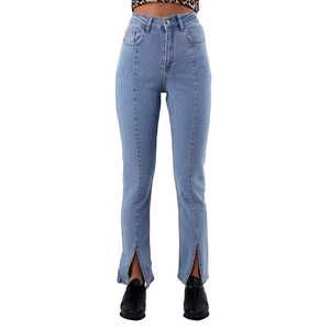 Pantalones Vaqueros de Mezclilla Transpirables para Mujer, Talla Grande XL, Corte Ajustado, Estilo Boyfriend con Abertura Frontal, Elásticos y Holgados - Product Image 5