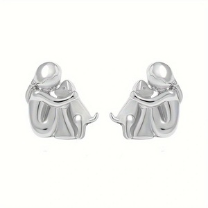 Moda oro placcato <span class=keywords><strong>argento</strong></span> Kawaii cucciolo <span class=keywords><strong>orecchini</strong></span> a lobo <span class=keywords><strong>bambina</strong></span> e cane ciondolo <span class=keywords><strong>per</strong></span> le donne e gli uomini stile alla moda - Product Image 5