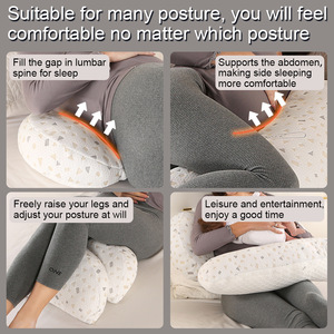 Almohada de <span class=keywords><strong>Embarazo</strong></span> para Mujeres, Soporte Corporal Completo, Almohada de Maternidad para Dormir de Lado y Alivio del <span class=keywords><strong>Dolor</strong></span> de Espalda, OEM ODM MOQ 100 Piezas - Product Image 3