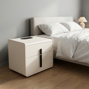 Smart Bedside Table with Wireless Charger, Bluetooth Speaker Nightstand with Storage <strong>Drawer</strong>, Modern Bedroom Furniture Home Hotel - Product Image 3