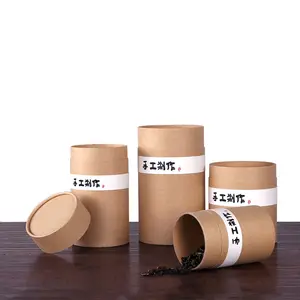 Customizable Kraft Paper Tube For Storing Tea Leaves Recyclable