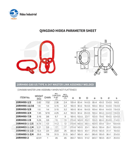 HIDEA US Type A347 G80 Maillon Maître Antirouille 2,36t à 45t en Acier Allié Haute Résistance pour <span class=keywords><strong>Levage</strong></span> Lourd - Product Image 2