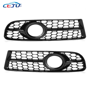 กระจังหน้ารถยนต์กันชนรังผึ้งสีดำมันวาวฝาครอบไฟตัดหมอกสำหรับรถ <span class=keywords><strong>Audi</strong></span> <span class=keywords><strong>A4</strong></span> <span class=keywords><strong>S</strong></span> S4 <span class=keywords><strong>B7</strong></span> 8E 8H 2005-2007 - Product Image 6