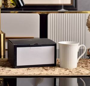 Taza de Porcelana Fina de Estilo Europeo, con Caja de Regalo, Diseño a Rayas, para Café y Agua, Apta para Lavavajillas y Microondas, Resistente al Calor - Product Image 4