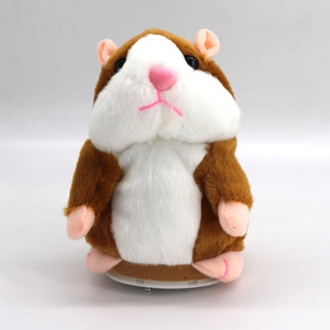 Jouet en peluche électrique interactif pour enfants : Hamster parlant, musicale, avec fonction d'enregistrement et de répétition de phrases, qui secoue la tête, et petite souris. - Product Image 2