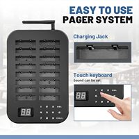 Système d'appel sans fil pour restaurant, 16 pagers, portée 200m, étanche avec vibration et signal sonore clignotant