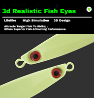 Leurres de pêche métalliques lumineux pour jigging, jigs à lancer longue distance à lancer lent avec hameçons assistés à plumes pour eau salée et eau douce