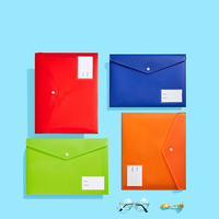 Enveloppe de taille A4, sac à lime à pression en plastique étanche pour l'école, sacs à documents transparents, porte-documents