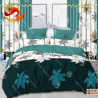 Ensemble de literie et rideaux en polyester 6 pièces drap de lit avec rideaux en gros drap de lit de luxe King Size avec taie d'oreiller