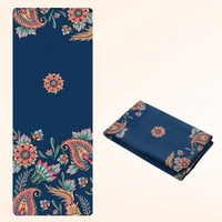 Tapis de yoga en daim écologique, caoutchouc antidérapant, ultra-fin 1,5 mm, 183 cm, portable, pliable, lavable en machine