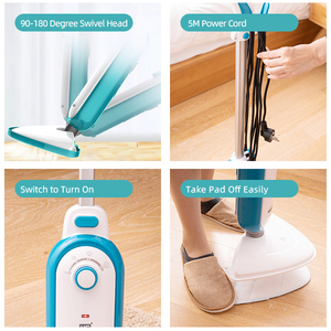 <span class=keywords><strong>HG</strong></span> <span class=keywords><strong>PSE</strong></span> Free Chemical Handheld Stand teppich Harwood Boden dampfer mit 2 Mikrofaser-Stoff pads Reinigung Steam Mop Cleaner - Product Image 3