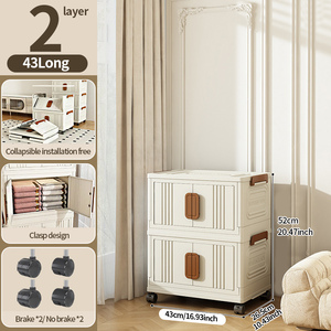 Nhiều Lớp Di Chuyển Nhựa Lưu Trữ Tủ Hình Chữ Nhật Dày Chống Bụi Gấp Ngăn Kéo Cho Nhà Văn Phòng Quần Áo Đồ Chơi Lưu Trữ Hộp - Product Image 5