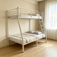 Structure de lit superposé en métal de qualité commerciale, robuste, en acier, pour dortoir, unité double sur grand lit, idéale pour appartement et auberge.