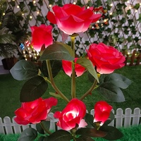 Lampes solaires décoratives d'extérieur, lampes solaires de jardin en forme de rose, lampe de pelouse pour la cour, le patio, la décoration du jardin, fleurs