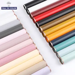 Papel <span class=keywords><strong>de</strong></span> envoltura <span class=keywords><strong>de</strong></span> flores <span class=keywords><strong>de</strong></span> borde dorado rosa, marco <span class=keywords><strong>de</strong></span> plástico impermeable, película <span class=keywords><strong>de</strong></span> papel para ramos, 20 hojas, otoño en Color - Product Image 1