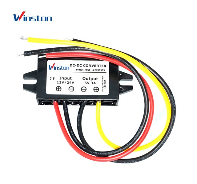 High Quality WINSTON WST-1224S0503 12V/24V to 5V 3A Step-down DC-DC Buck Converter 15W Max Power 90-91% Efficiency