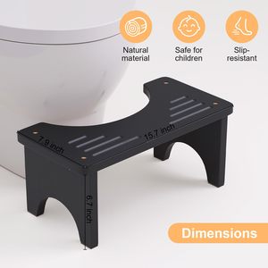 Taburete de inodoro negro JQ, taburete de caca de madera de bambú Natural para <span class=keywords><strong>adultos</strong></span> y niños - Product Image 6