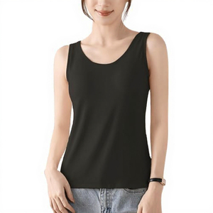 Top Corto de Algodón Tejido para Mujer, Transpirable, de Secado Rápido, Cuello Redondo, Sin Mangas, para Deportes, Yoga, Gimnasio, Uso Casual, con Logotipo Frontal - Product Image 3