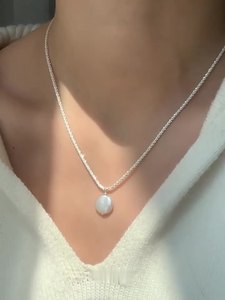 DUYIZHAO collana di perle barocche in argento 925 da donna ins vecchi amici collana con clavicola scintillante collane di gioielleria raffinata - Product Image 2