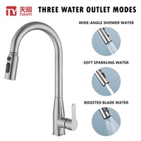 Robinet de cuisine classique rotatif à 360 degrés en acier inoxydable 304 et laiton, mitigeur eau chaude/froide en céramique, finition brossée
