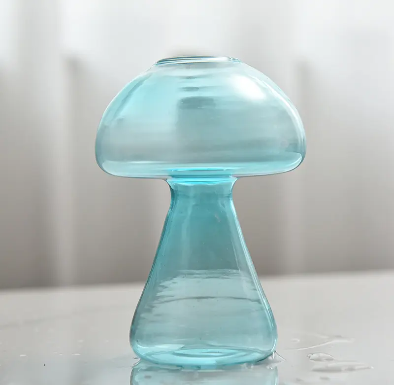 Colorful Mushroom Glass Bud Vases Nordic Small Bubble Ball Glass Bud Vase for Office Home Decor