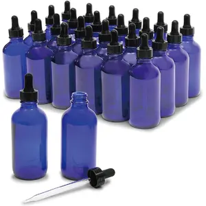 Clear Blue Amber Green 15ml 30ml 60ml 120ml Boston Round Glass Dropper Bottle 1oz 2oz 4oz 8oz 16oz Essential Oil Bottles