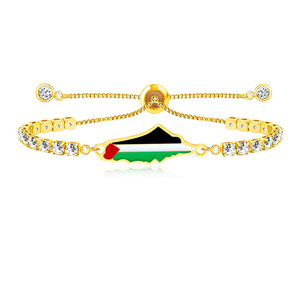 Wholesale 316L Stainless Steel 14k 18k Gold Plated Fashion <b>Bracelets</b> & Bangles Palestine Map <b>Adjustable</b> <b>Bracelet</b> for Women - Product Image 6