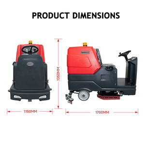 Nettoyeur de sols industriel électrique autoporté sur batterie 24V 200AH, machine de nettoyage de sols routiers alimentée par batterie, balayeuse - Product Image 5