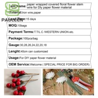 En gros Plastique-enduit Floral Fil Fondant Gâteau De Fleur Plug-in Mariage Papier Fleur Grillage Fleur Feuille Veine Fil Pôle