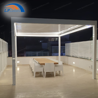 3 x 4 m 3 x 5 m 3 x 6 m aluminium-pavillon zelt lamellendach pergola mit led-lichtern und rollos für hotel