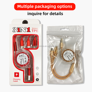 Quà tặng khuyến mãi xách tay 3-in-1 có thể thu vào 3A nhanh sạc cáp 2A USB sạc di động USB cáp mở rộng cho IOS Android - Product Image 6