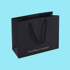 ถุงช้อปปิ้งสีดำสุดหรู ร้านเสื้อผ้า ร้านขนมหวาน กระดาษห่อของขวัญ โลโก้สั่งทำ - Product Image 1