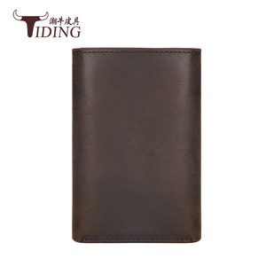 Tiding Genuine Leather <b>Wallet</b> Tri-fold <b>Men's</b> <b>RFID</b> Protection Vintage Style Solid Color Short <b>Wallet</b> Model 9361 Spring 2021 - Product Image 1