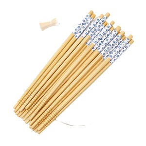 Baguettes en bambou en gros, usage domestique, baguettes en bambou moso imprimées, 24 cm, motif floral bleu et blanc, spirale - Product Image 5