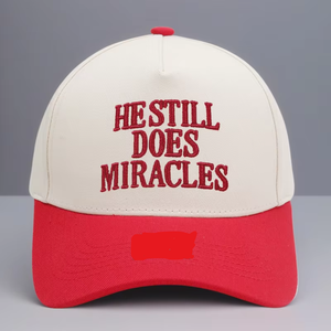 Cappellino Trucker a 6 Pannelli in PVC con Lettere Stereoscopiche Ricamate 'FOR HE STILL DOES MIRACLES' per Uso Casual Unisex - Product Image 3