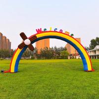 Arche de bienvenue gonflable en PVC en gros pour usine, avec motif floral et de dessins animés, pour activités extérieures, centres commerciaux et écoles