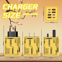 Chargeur de téléphone portable à charge rapide 240 W GAN 8 ports QC3.0 4 ports USB Type C PD Adaptateur mural EU/US/UK pour iPhone 18 17 Pro