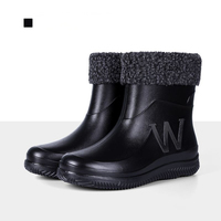 Bottes de Pluie de Travail Homme en PVC à Semelle Épaisse pour Cuisine, Chaussures Imperméables Montantes en Caoutchouc, Chaudes, Vente en Gros