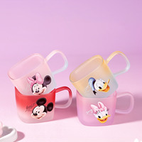 Mug en verre givré Mickey dessin animé avec poignée, couleur dégradée, tasse à boire Minnie Daisy, tasse à eau domestique