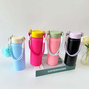 Bouteille de voyage pour chien portable 2-en-1 en acier inoxydable 304, bol d'eau et de nourriture arrondi pour l'extérieur, isolation thermique 12-24 heures - Product Image 2