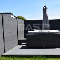 Clôture de jardin extérieure en WPC avec poteaux en aluminium, clôture composite écologique, imperméable et résistante à la décomposition