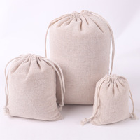 Petits sacs de mousseline en toile de coton personnalisés Sac en lin Sachet cadeau Pochette en toile de jute pour fête Fournitures pour la maison