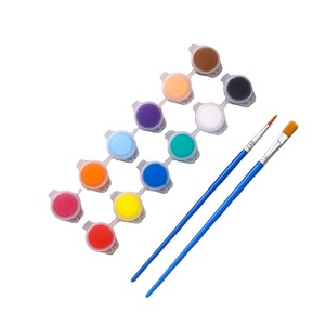 Giorgione Set di 12 Mini Vasetti di Vernice Acrilica da 3ml <span class=keywords><strong>per</strong></span> Bambini, <span class=keywords><strong>Kit</strong></span> <span class=keywords><strong>per</strong></span> Lavoretti Fai-da-Te e Pittura <span class=keywords><strong>su</strong></span> <span class=keywords><strong>Tela</strong></span>, Set di Pennelli all'Ingrosso - Product Image 1