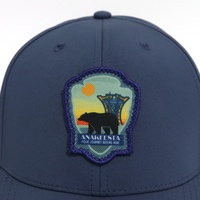 Casquettes de baseball pour hommes à visière incurvée, 6 panneaux, imperméables, bleu marine, avec logo tissé personnalisé, design populaire, pour la randonnée en extérieur